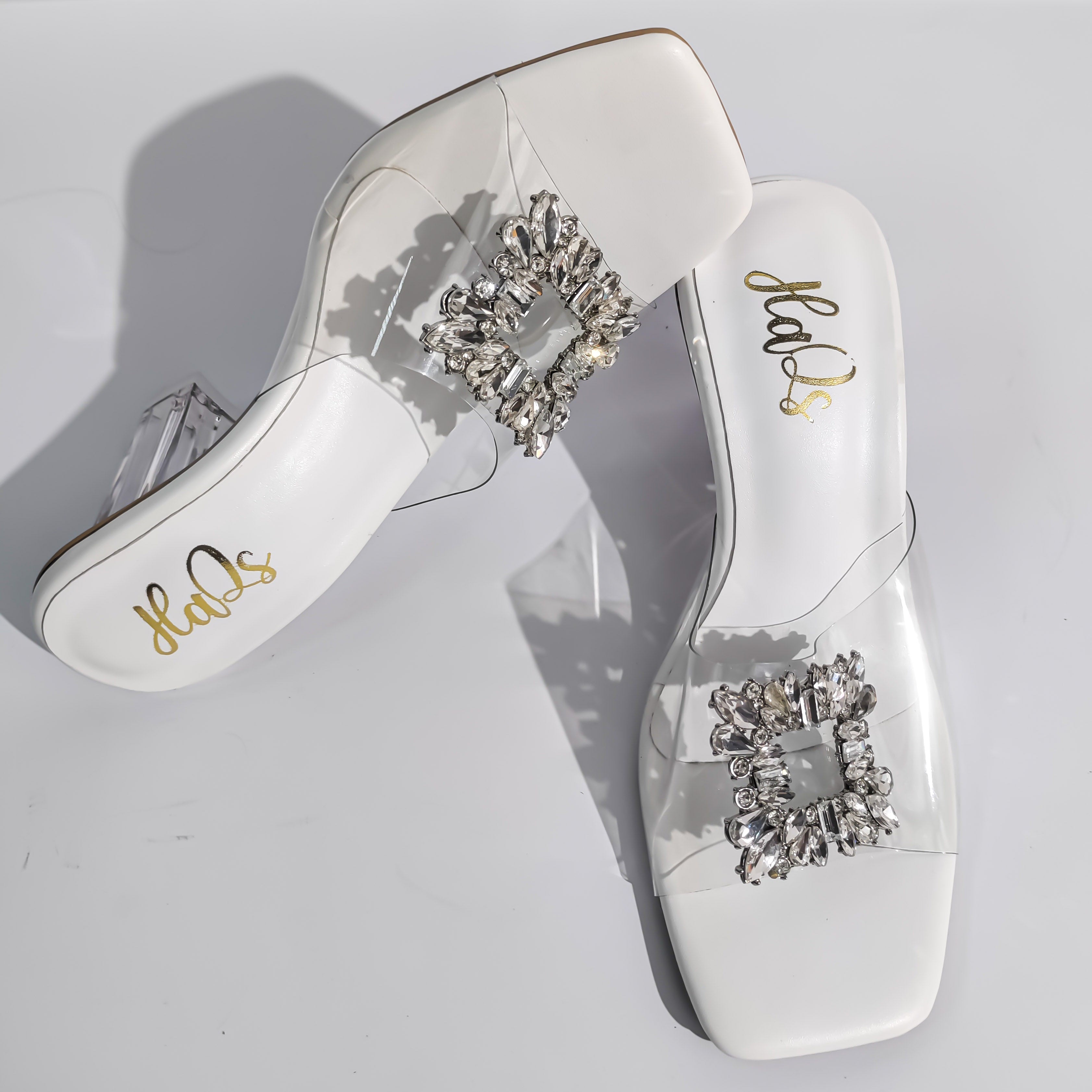 Brooch Heels White