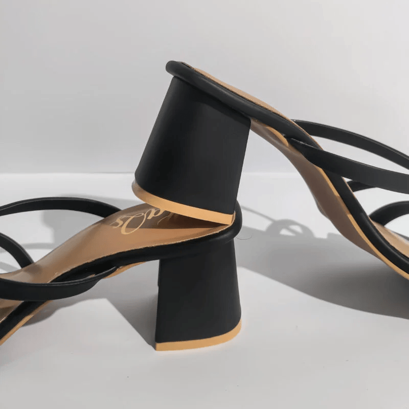 Black Stripe Heels