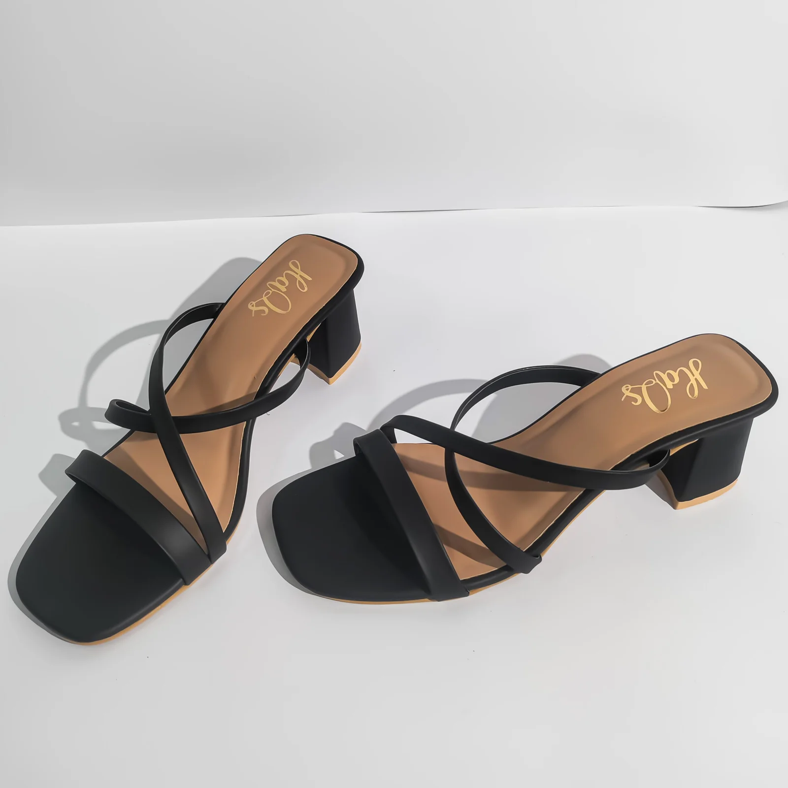 Black Stripe Heels